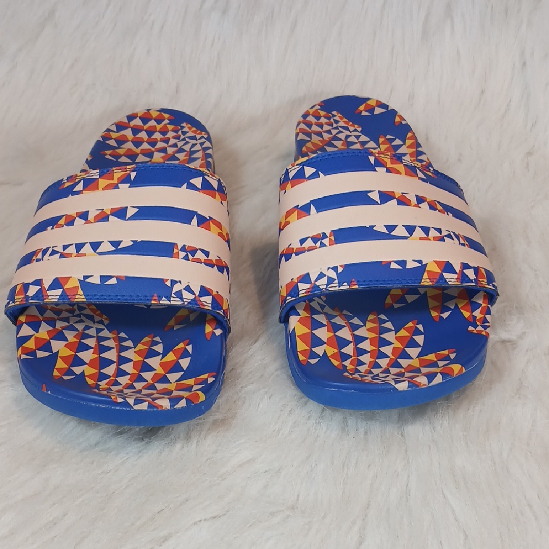 Adidas Adilette Comfort Slides Sz 8 Women's Bold Blue/Bliss Orange